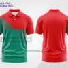 Mẫu áo polo basic đồng phục doanh nghiệp màu xanh lá phối đỏ mảng vai ctpb6277