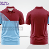 Mẫu áo polo basic đồng phục nhân viên màu xanh da trời phối đỏ đô mảng vai ctpb6278