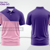 Mẫu polo basic đồng phục công ty màu hồng phấn phối tím mảng vai ctpb6279
