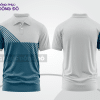 Mẫu áo polo basic đồng phục công sở màu xanh xám phối trắng mảng vai ctpb6281