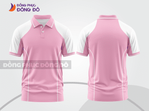 Mẫu áo polo basic đồng phục công sở màu hồng phấn trơn ctpb6296