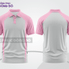 Mẫu polo basic đồng phục văn phòng màu trắng phối hồng phấn mảng vai ctpb6517