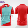 Mẫu polo basic đồng phục văn phòng màu đỏ phối xanh bạc hà họa tiết vòng cung ctpb6577
