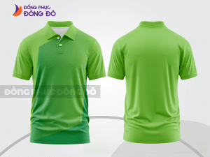 Mẫu áo polo basic đồng phục doanh nghiệp màu xanh lá non phối xanh lá họa tiết chéo ctpb6594