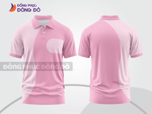 Mẫu áo polo basic đồng phục công sở màu hồng phấn trơn ctpb6638