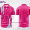 Mẫu polo basic đồng phục văn phòng màu hồng cánh sen họa tiết line cong ctpb6719