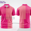 Mẫu áo polo basic đồng phục doanh nghiệp màu hồng cánh sen phối trắng kẻ dọc ctpb6741