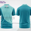 Mẫu polo basic đồng phục văn phòng màu xanh cyan phối trắng họa tiết chéo ctpb6779