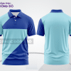 Mẫu áo polo basic đồng phục doanh nghiệp màu xanh dương phối xanh da trời họa tiết chéo ctpb6787