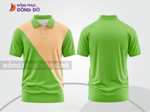 Mẫu áo polo basic đồng phục công ty màu xanh lá non phối kem mảng chéo ctpb6809