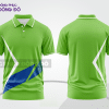 Mẫu polo basic đồng phục nhân viên màu xanh lá non phối xanh dương họa tiết chéo ctpb6833