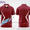 Mẫu áo polo basic đồng phục công ty màu đỏ đô phối xám họa tiết chéo ctpb6839