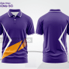 Mẫu polo basic đồng phục văn phòng màu tím phối cam họa tiết chéo ctpb6840