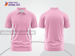 Mẫu áo polo basic đồng phục doanh nghiệp màu hồng phấn trơn ctpb6857