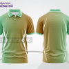 Mẫu polo basic đồng phục văn phòng màu xanh bạc hà phối be ctpb6885