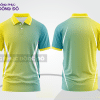 Mẫu áo polo basic đồng phục doanh nghiệp màu vàng phối xanh cyan ctpb6887