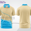 Mẫu polo basic đồng phục văn phòng màu kem phối xanh cyan ctpb6890