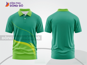 Mẫu áo polo basic đồng phục doanh nghiệp màu xanh lá phối xanh chuối ctpb6892