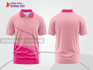 Mẫu polo basic đồng phục văn phòng màu hồng phối hồng phấn ctpb6895