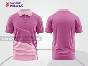 Mẫu áo polo basic đồng phục công sở màu hồng đất phối tím ctpb6896
