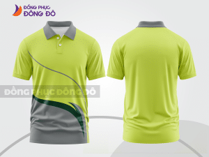 Mẫu polo basic đồng phục nhân viên màu xanh chuối phối xám ctpb6903