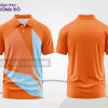 Mẫu polo basic đồng phục nhân viên màu cam phối xanh cyan họa tiết chéo ctpb6929