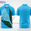 Mẫu áo polo basic đồng phục công ty màu xanh ngọc phối xanh cyan họa tiết chéo ctpb6930