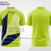 Mẫu áo polo basic đồng phục công sở màu xanh chuối phối xanh navy họa tiết chéo ctpb6932