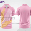 Mẫu áo polo basic đồng phục công sở màu hồng phấn phối vàng họa tiết chéo ctpb6937