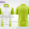 Mẫu polo basic đồng phục nhân viên màu xanh chuối phối trắng kẻ dọc lệch ctpb7044