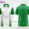 Mẫu polo basic đồng phục văn phòng màu xanh lá phối trắng kẻ dọc lệch ctpb7046