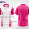 Mẫu áo polo basic đồng phục doanh nghiệp màu hồng cánh sen phối trắng kẻ dọc lệch ctpb7048
