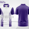 Mẫu áo polo basic đồng phục công sở màu tím phối trắng kẻ dọc lệch ctpb7052