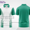 Mẫu áo polo basic đồng phục công sở màu xanh ngọc phối trắng kẻ dọc lệch ctpb7057