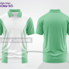 Mẫu áo polo basic đồng phục công ty màu trắng phối xanh bạc hà kẻ dọc ctpb7058