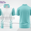 Mẫu áo polo basic đồng phục doanh nghiệp màu trắng phối xanh da trời kẻ dọc ctpb7059