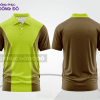 Mẫu áo polo basic đồng phục doanh nghiệp màu nâu phối xanh chuối mảng vai ctpb7064