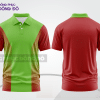 Mẫu polo basic đồng phục nhân viên màu xanh lá phối đỏ mảng vai ctpb7065