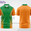 Mẫu áo polo basic đồng phục văn phòng màu xanh ngọc phối cam mảng vai ctpb7066