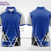 Mẫu áo polo basic đồng phục doanh nghiệp màu xanh dương phối đen họa tiết tam giác ctpb7102