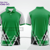 Mẫu áo polo basic đồng phục công sở màu xanh lá phối đen họa tiết tam giác ctpb7105