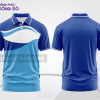 Mẫu polo basic đồng phục công ty màu xanh dương phối xanh da trời mảng vai ctpb7182