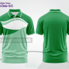 Mẫu áo polo basic đồng phục văn phòng màu xanh lá phối trắng mảng vai ctpb7185
