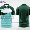 Mẫu áo polo basic đồng phục công sở màu xanh rêu phối trắng mảng vai ctpb7186