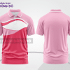 Mẫu polo basic đồng phục công ty màu hồng phấn phối đỏ mảng vai ctpb7187