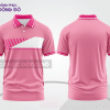 Mẫu polo basic đồng phục doanh nghiệp màu hồng phối trắng kẻ ngang ngực ctpb7207