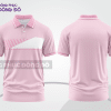 Mẫu polo basic đồng phục nhân viên màu hồng phấn phối trắng kẻ ngang ngực ctpb7208