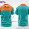 Mẫu polo basic đồng phục công ty màu xanh ngọc phối cam mảng vai ctpb7261