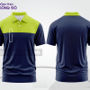 Mẫu polo basic đồng phục văn phòng màu xanh navy phối xanh chuối mảng vai ctpb7264