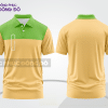 Mẫu polo basic đồng phục công ty màu be phối xanh lá mảng ngực ctpb7265